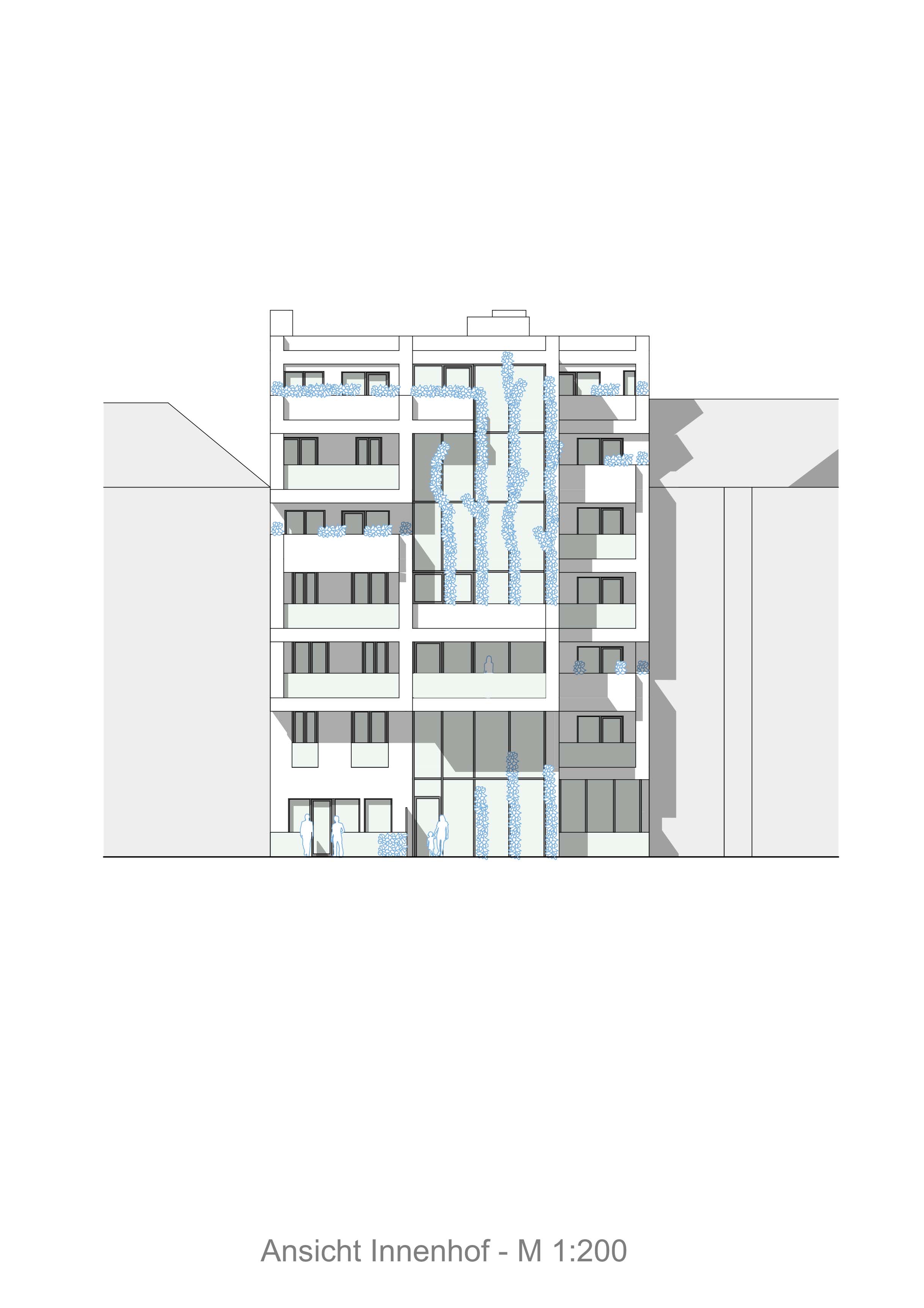 Entwurf Ansicht Innenhof