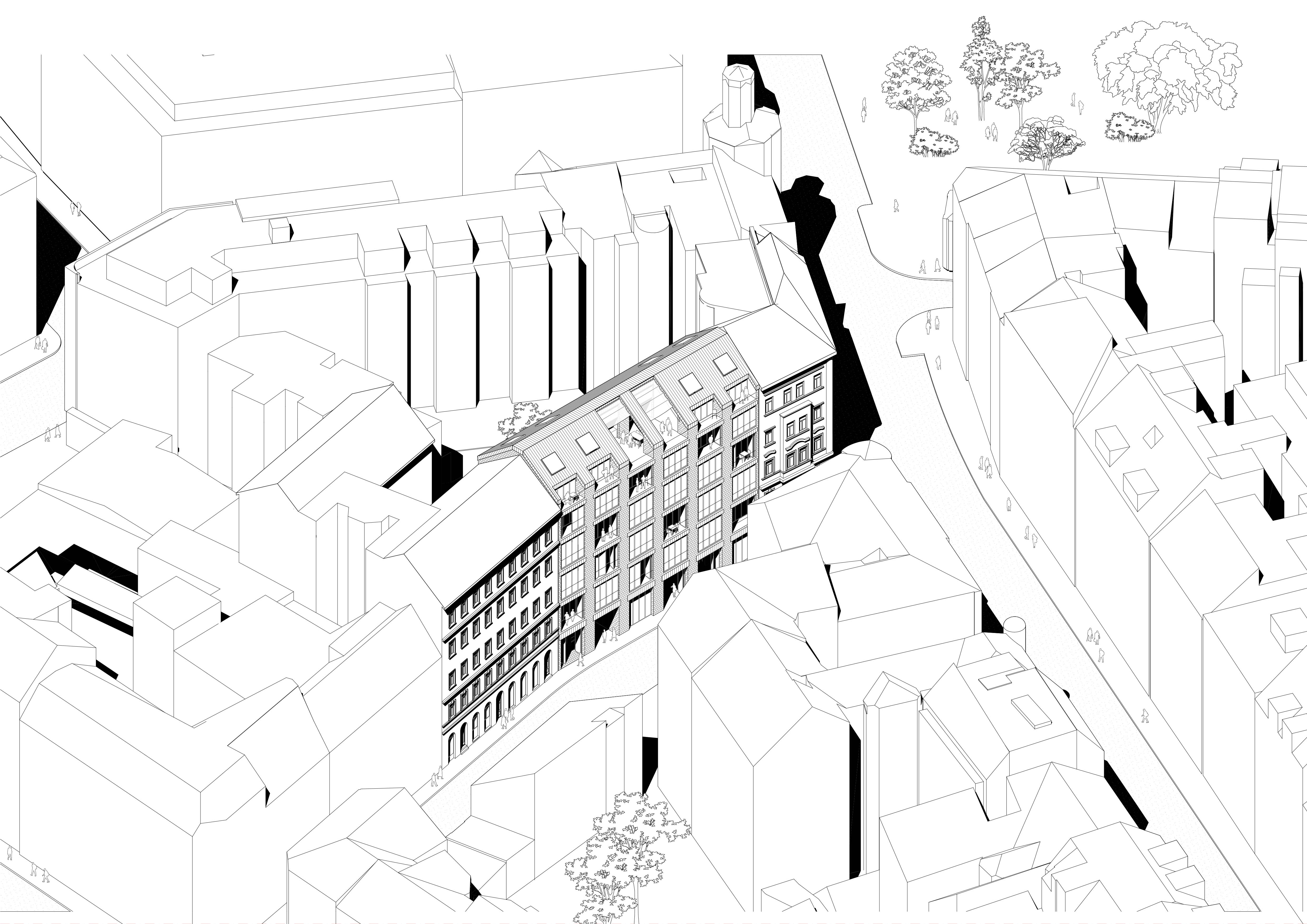 AXONOMETRIE GESAMT GRUNDSTÜCK