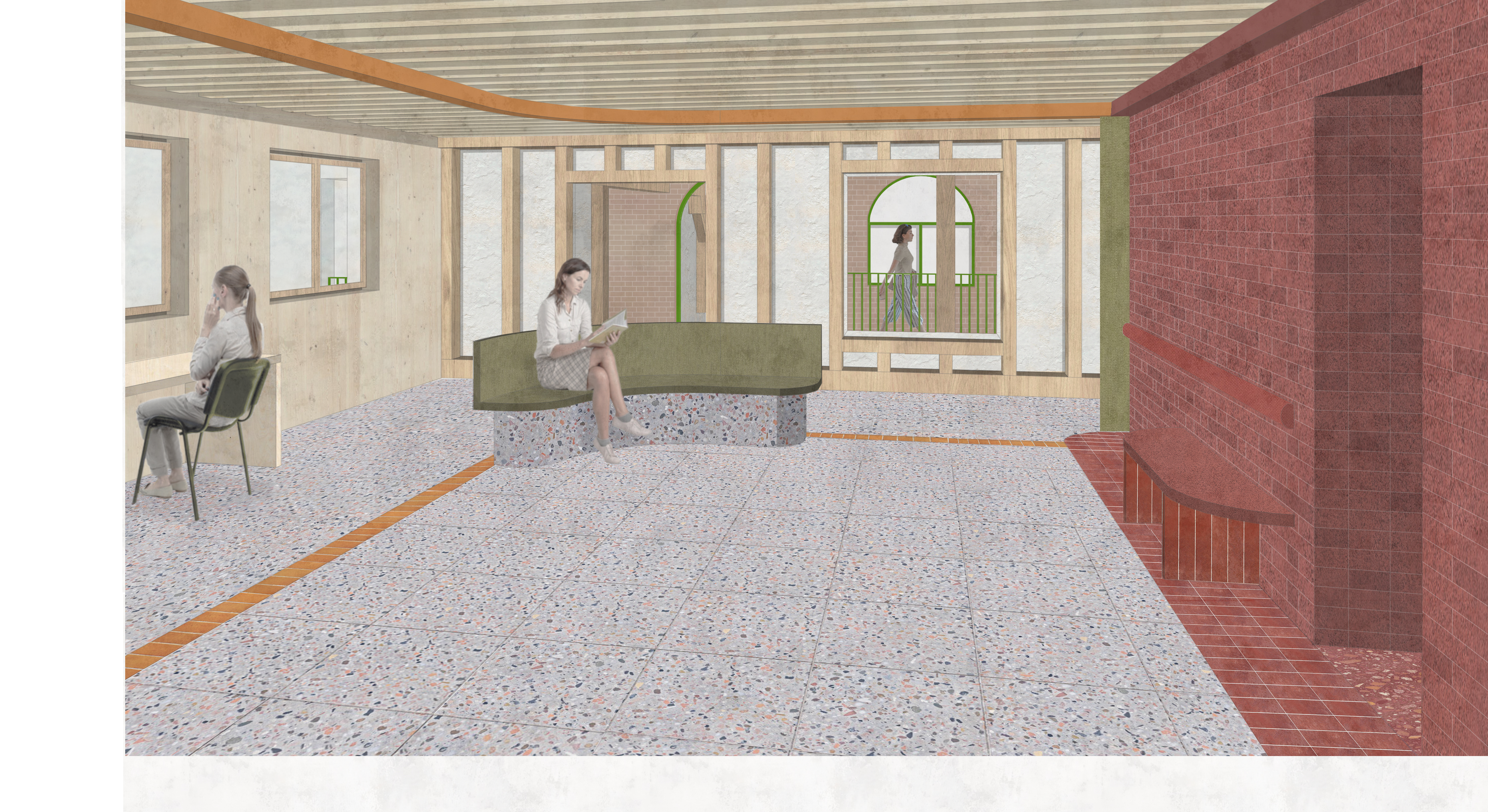 Collage Gemeinschaftsraum Winternutzung